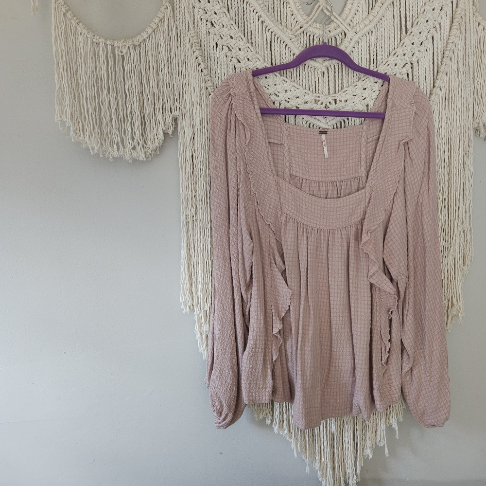 Free People | Boho Blouse | Pink | Large